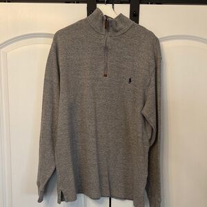 Large Tall - Polo by Ralph Lauren Gray Pullover with Logo